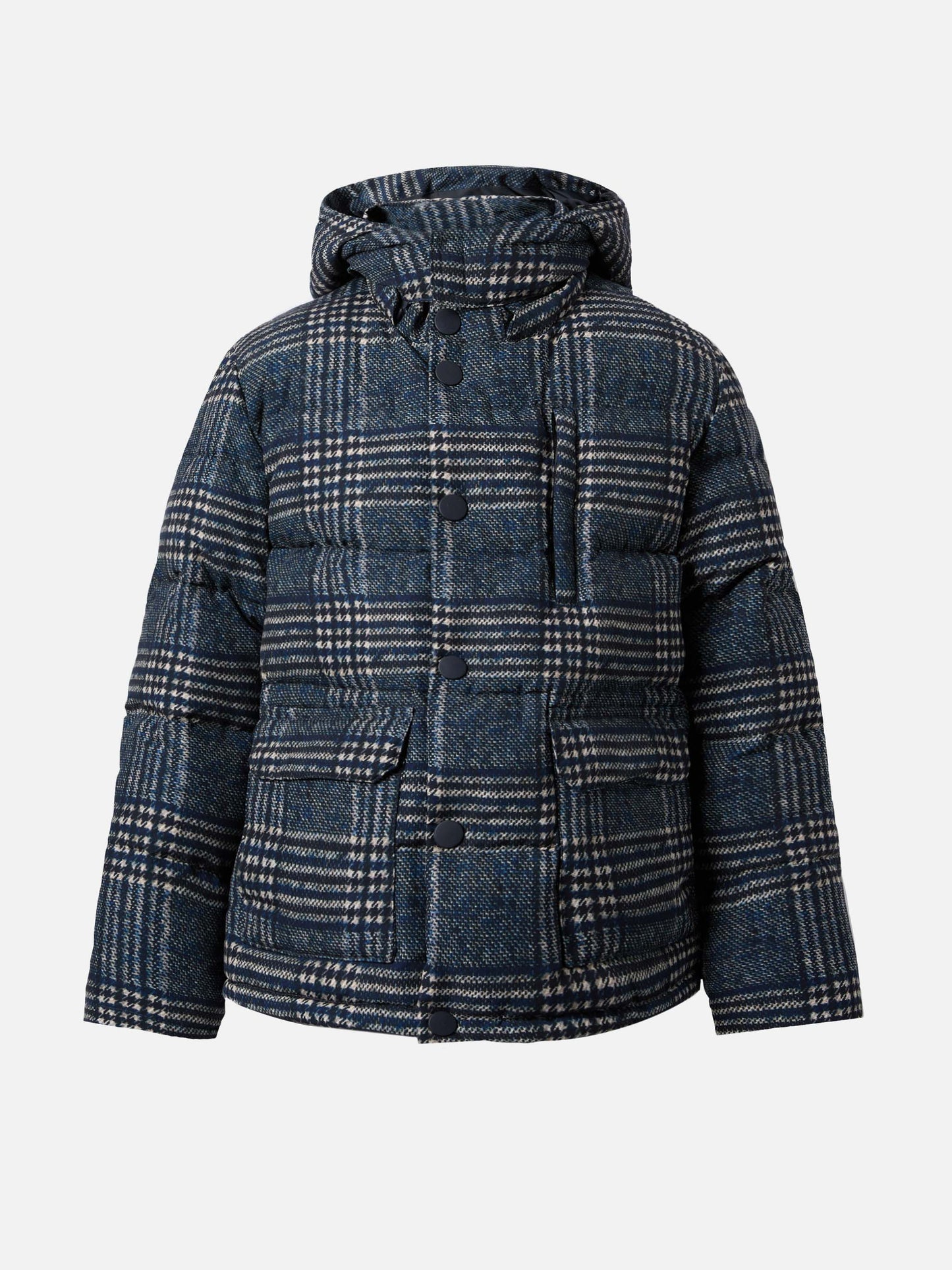 Baxter Daunenjacke mit Kapuze und Prince-of-Wales-Print