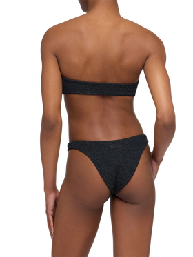 Bandeau bikini Yulia Elise in black crinkle lurex - MC2 Saint Barth