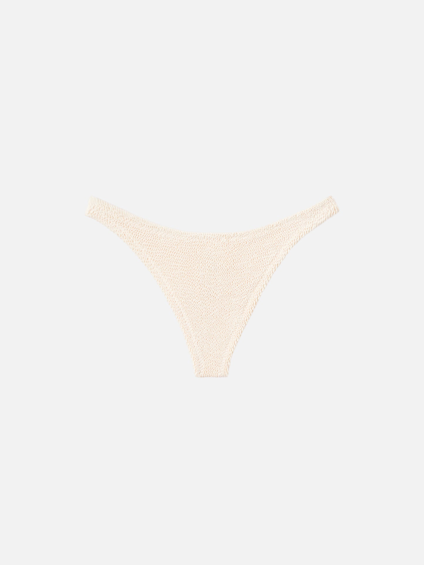 Naomi – Cheeky-Badeslip in Beige mit Crinkle-Effekt