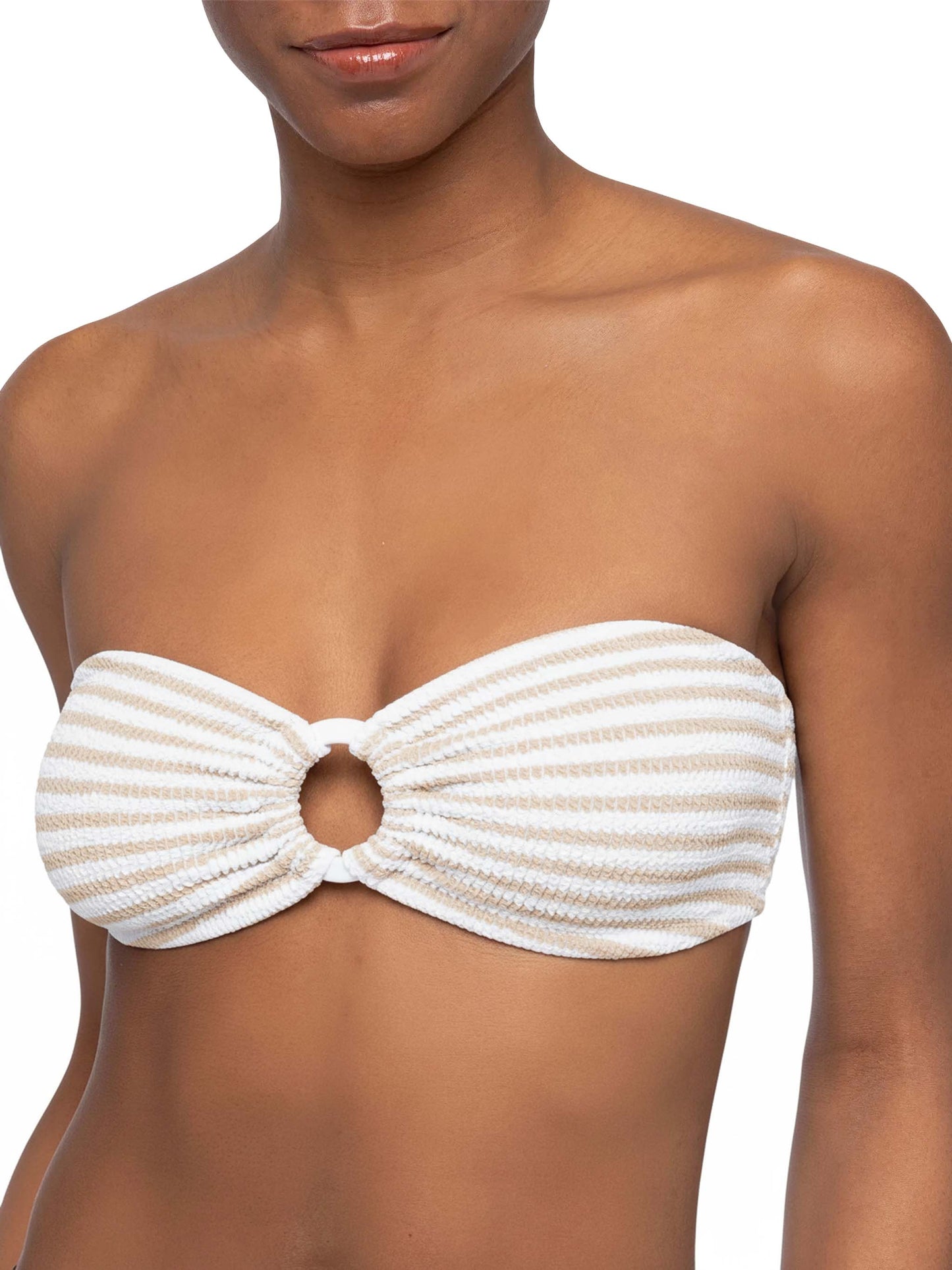 Yulia Crinkle-Bandeau-Top mit Streifendruck