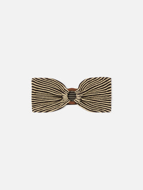 Yulia bandeau bikini top in striped crinkle fabric