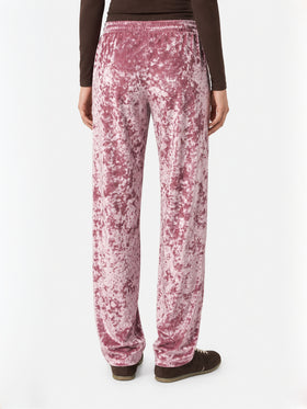 Pantaloni Yvonne in ciniglia rosa