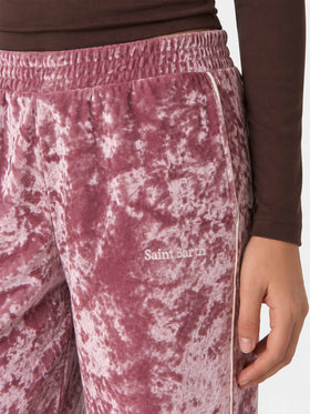 Pantaloni Yvonne in ciniglia rosa