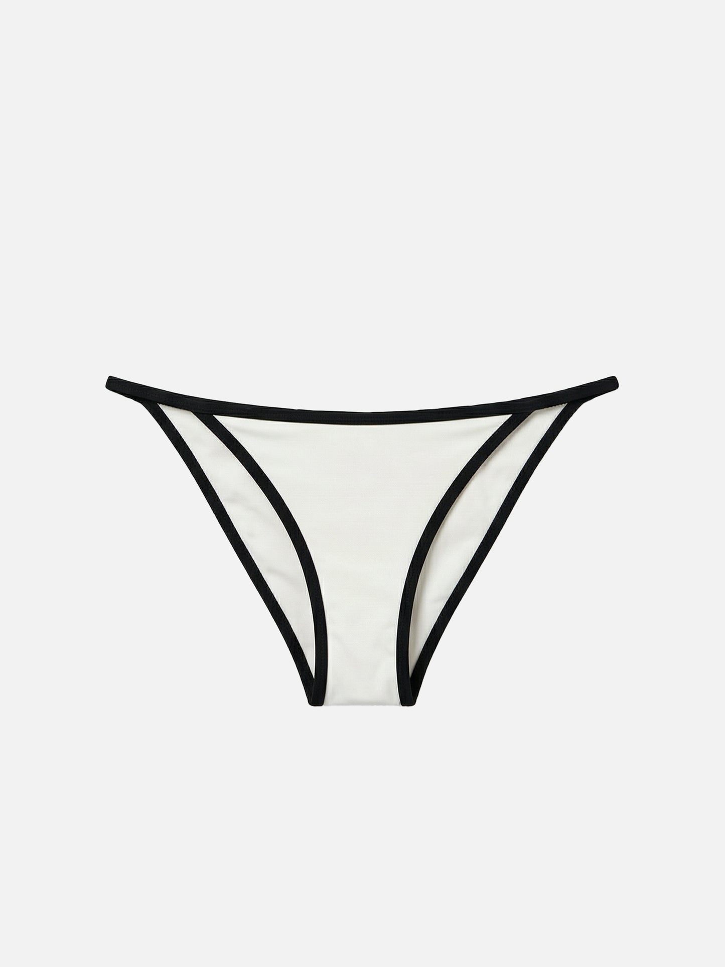 Zephire String brazilian bikini bottoms in cream with contrasting trim