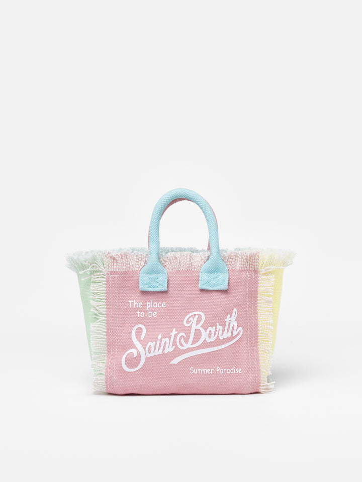 Borsa Mini Vanity in tela di cotone multicolor