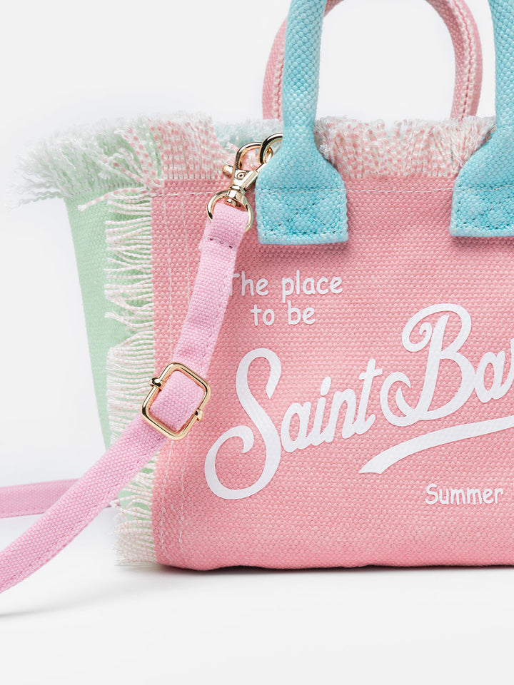 Borsa Mini Vanity in tela di cotone multicolor