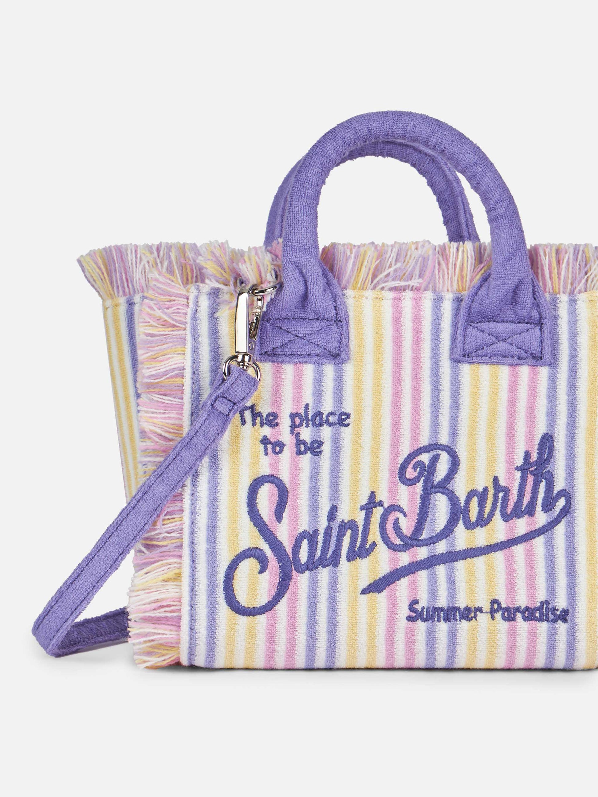 Striped terry embossed Mini Vanity bag - MC2 Saint Barth