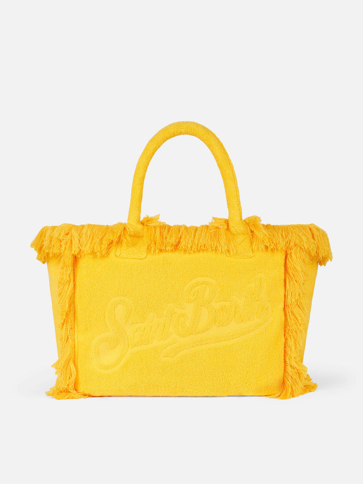 Vanity yellow terry shoulder bag with embossed logo - MC2 Saint Barth