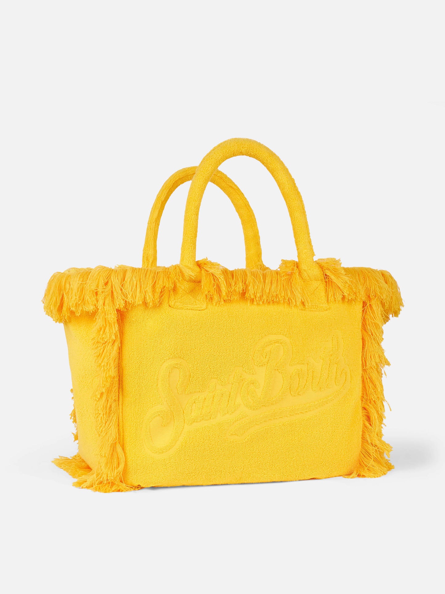 Vanity yellow terry shoulder bag with embossed logo - MC2 Saint Barth