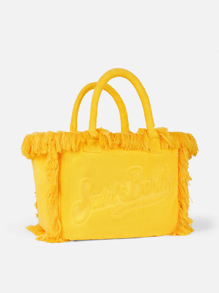 Vanity yellow terry shoulder bag with embossed logo - MC2 Saint Barth