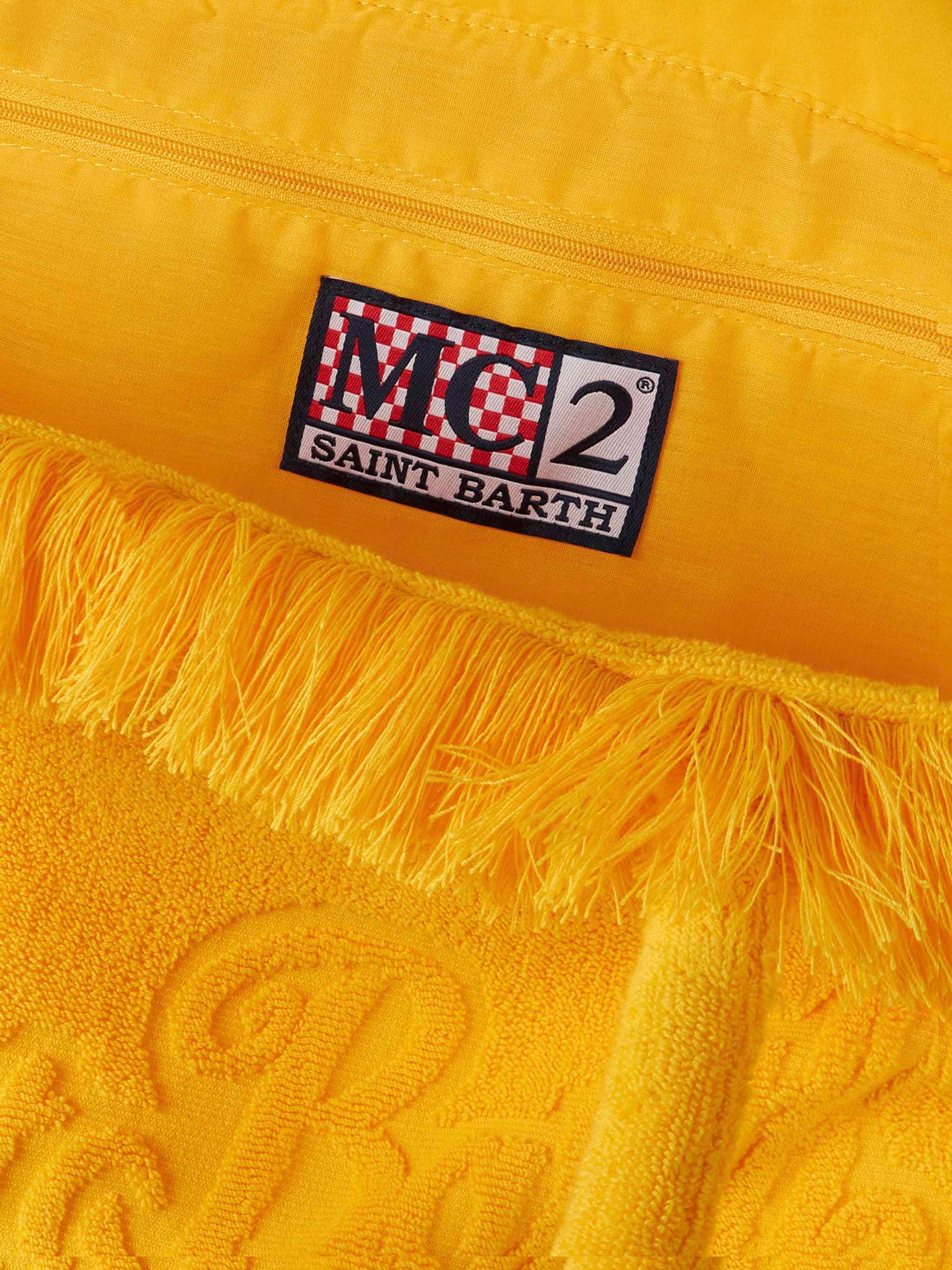 Vanity yellow terry shoulder bag with embossed logo - MC2 Saint Barth