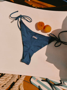 Amira Virgo navy blue balconette bikini in solid color