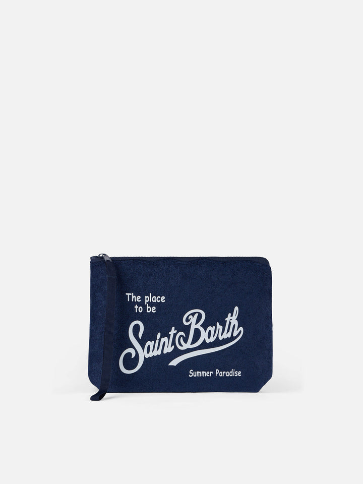 Aline marineblaue Frottee-Pochette