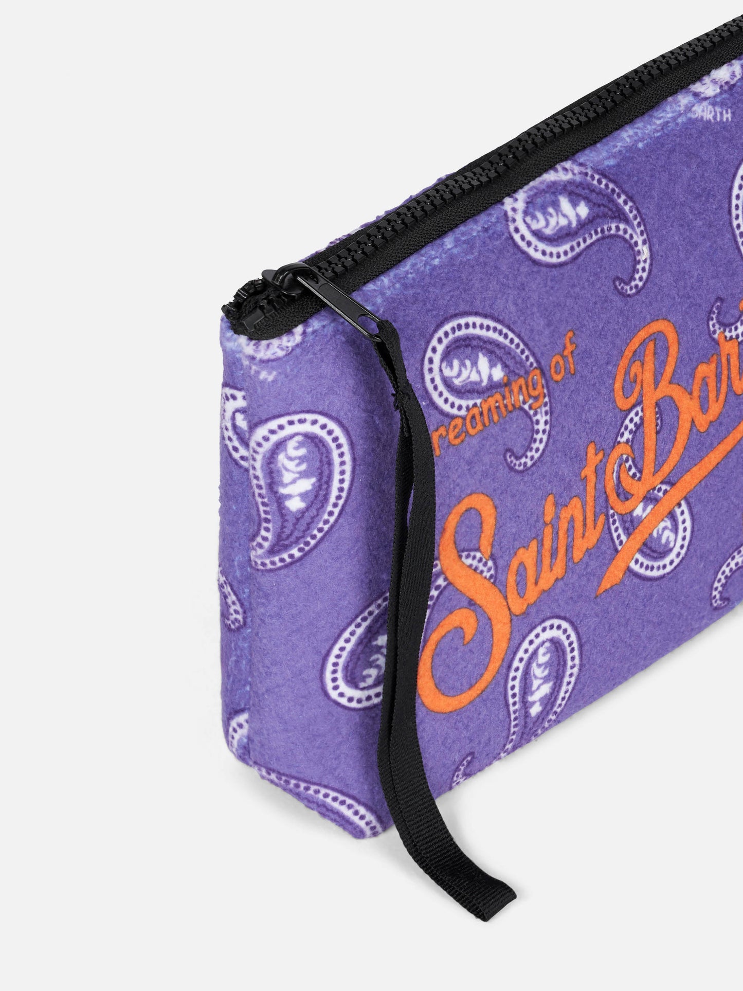 Aline pochette with purple paisley print