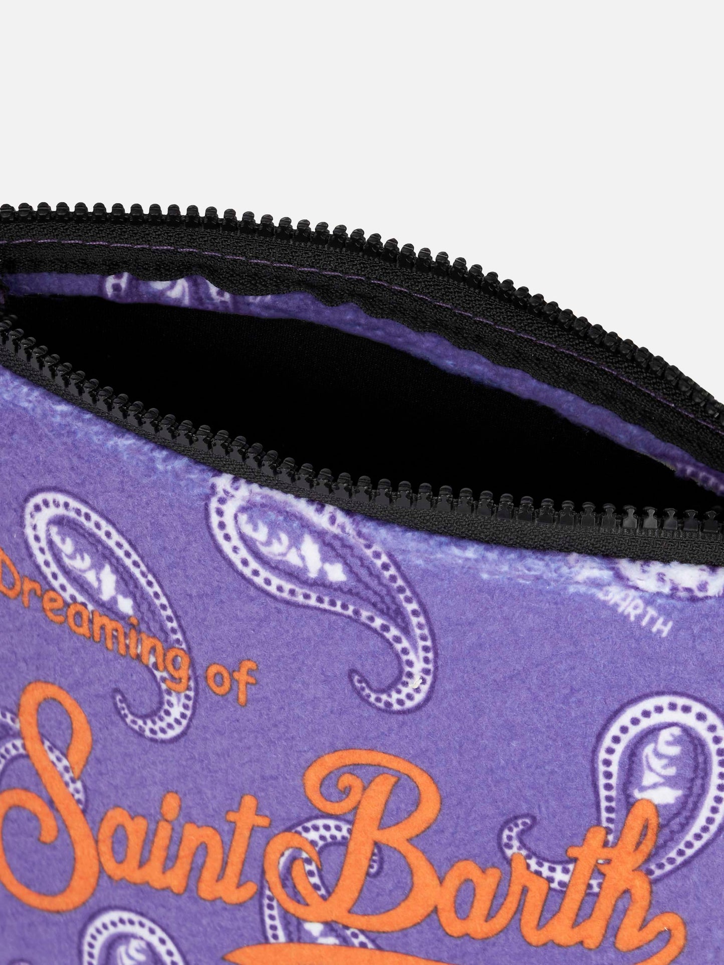 Aline pochette with purple paisley print