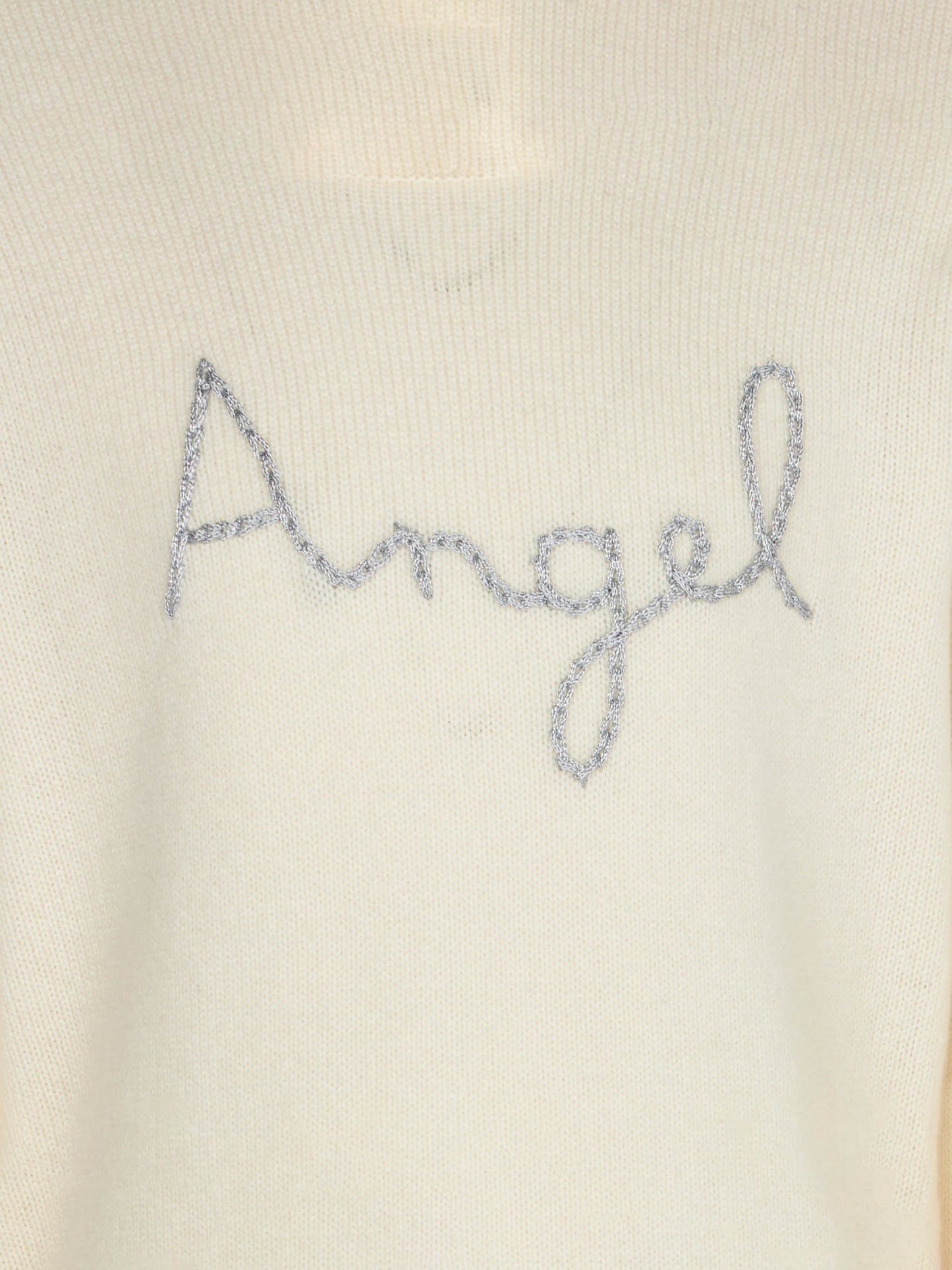 Girl white sweater angel wings embroidery - MC2 Saint Barth
