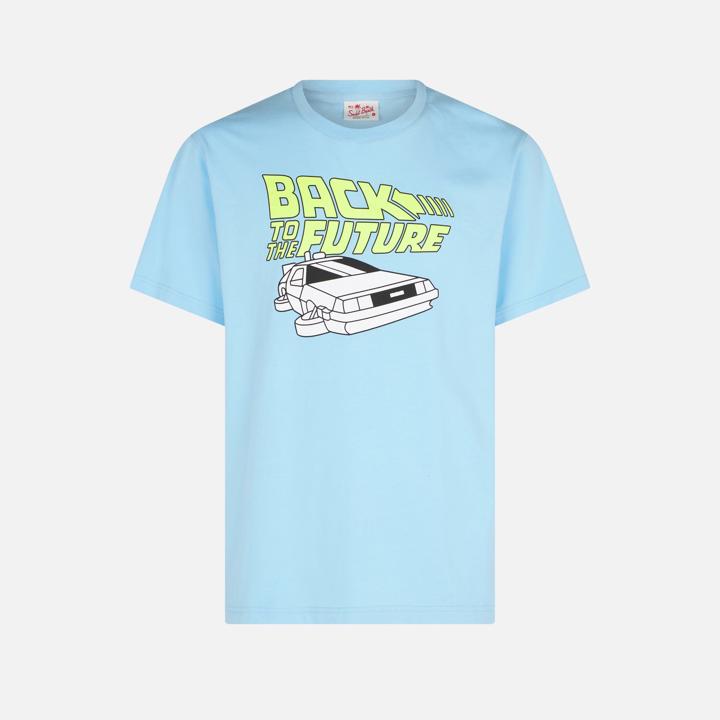 Man cotton t-shirt with Back to the Future car print | BACK TO THE FUTURE SPECIAL EDITION - MC2 Saint Barth