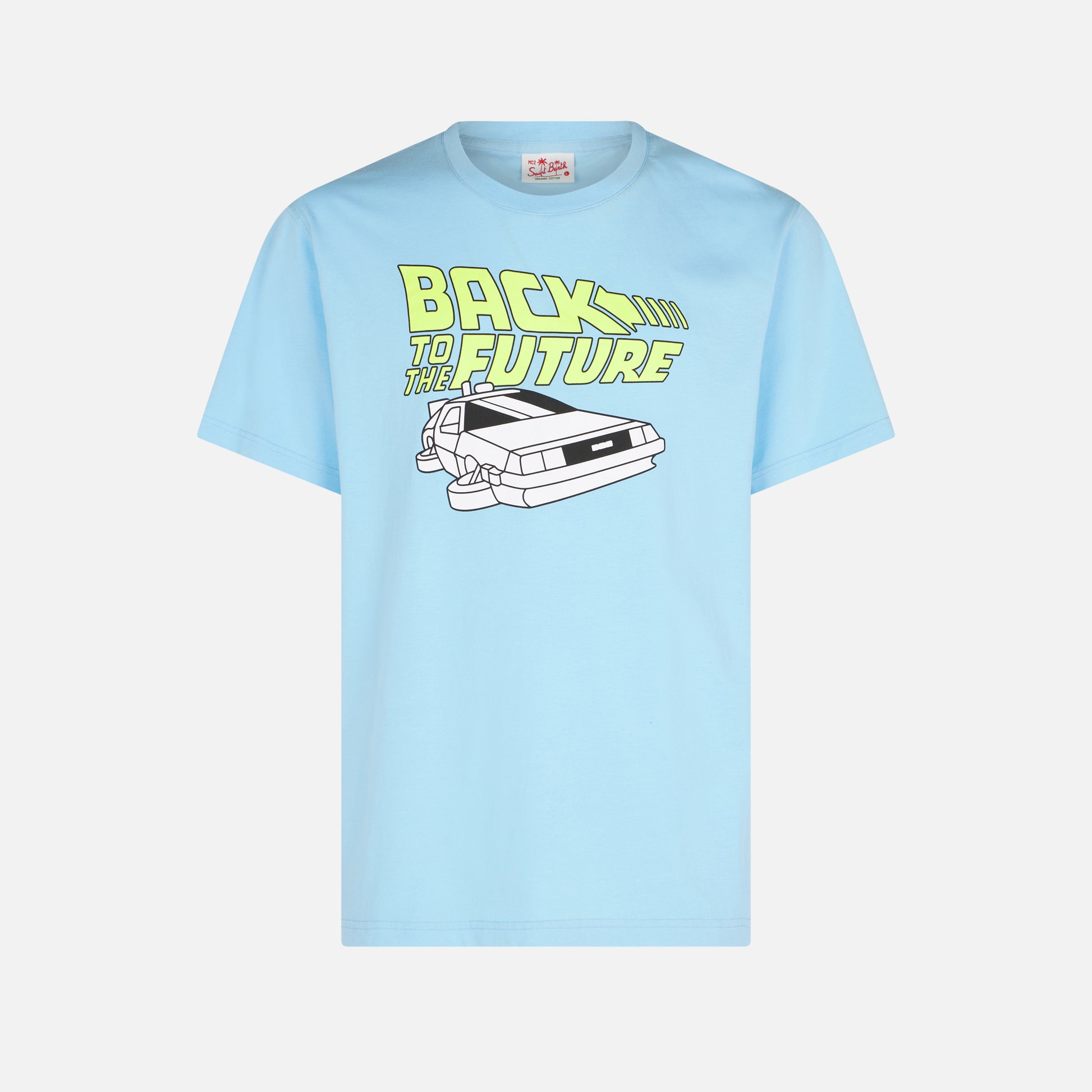 Man cotton t-shirt with Back to the Future car print | BACK TO THE FUTURE SPECIAL EDITION - MC2 Saint Barth
