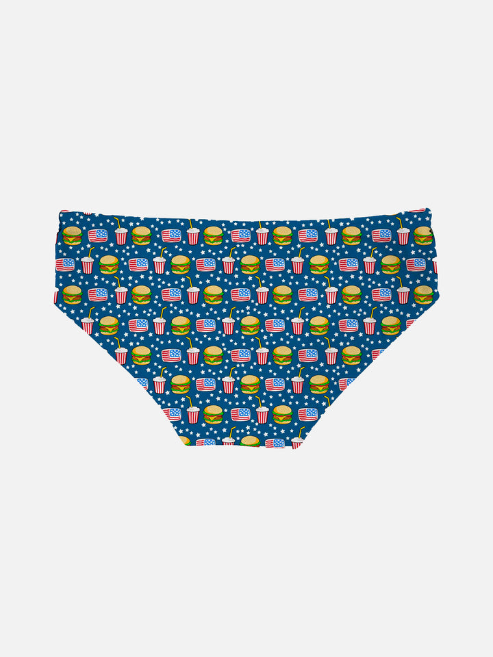 Boy swim briefs with hamburger print - MC2 Saint Barth