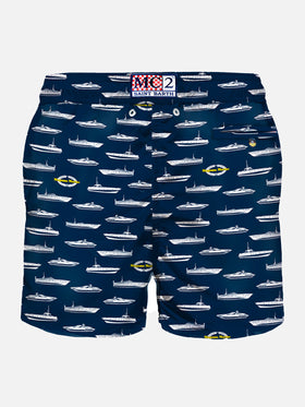 Light fabric man swim shorts yacht print - MC2 Saint Barth