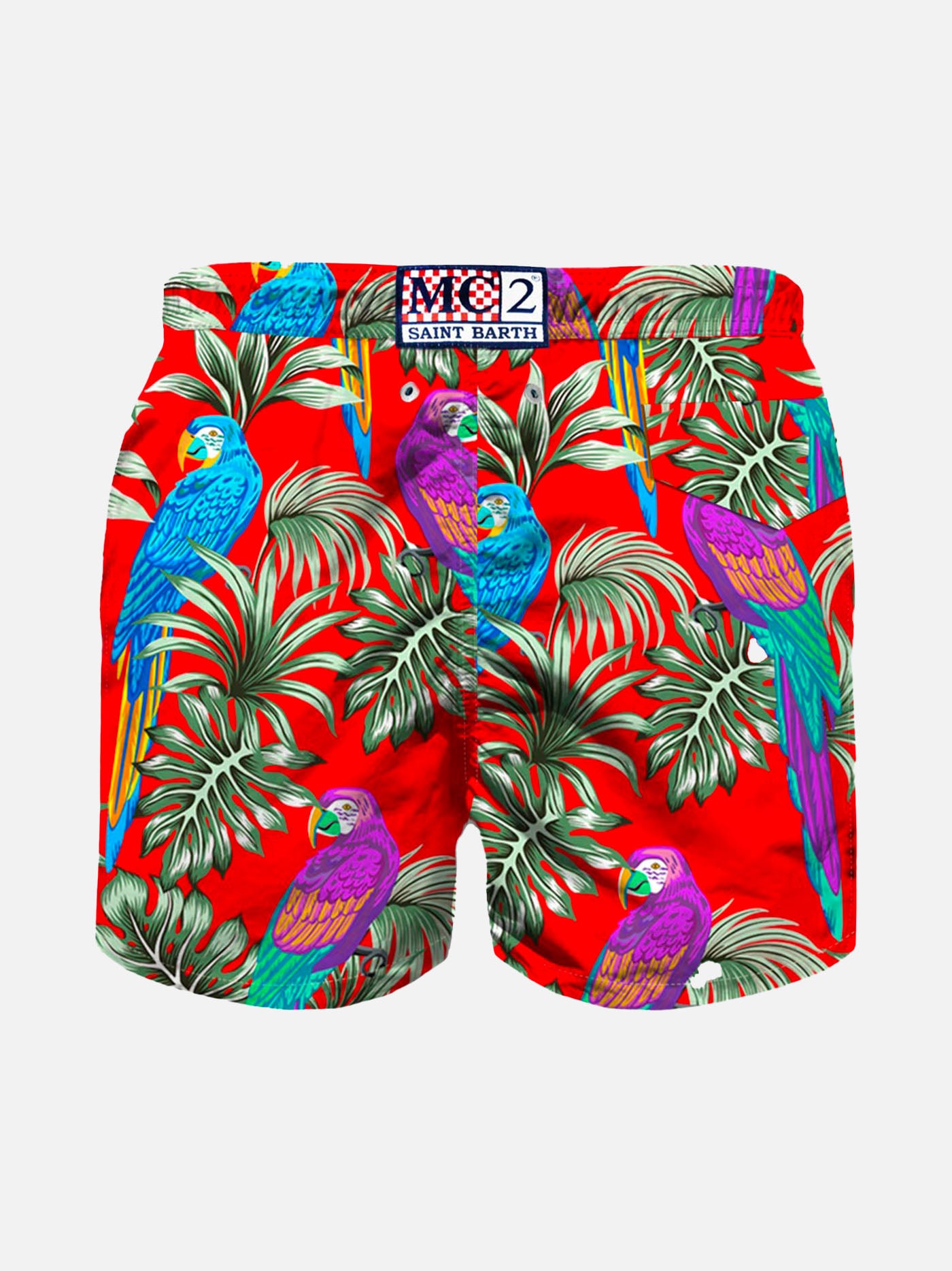 Boy light fabric swim shorts with parrots print - MC2 Saint Barth