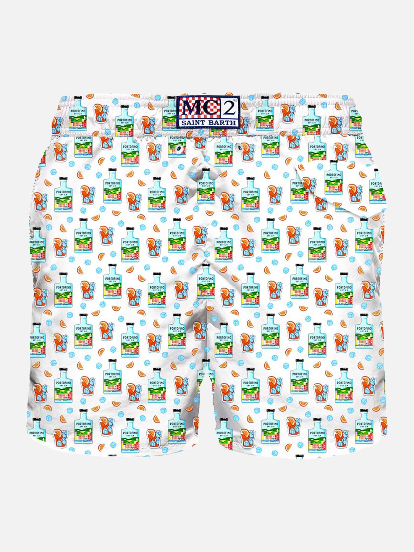 Man light fabric swim shorts with Gin print | PORTOFINO DRY GIN SPECIAL EDITION - MC2 Saint Barth