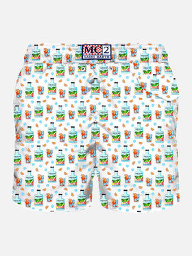Man light fabric swim shorts with Gin print | PORTOFINO DRY GIN SPECIAL EDITION - MC2 Saint Barth
