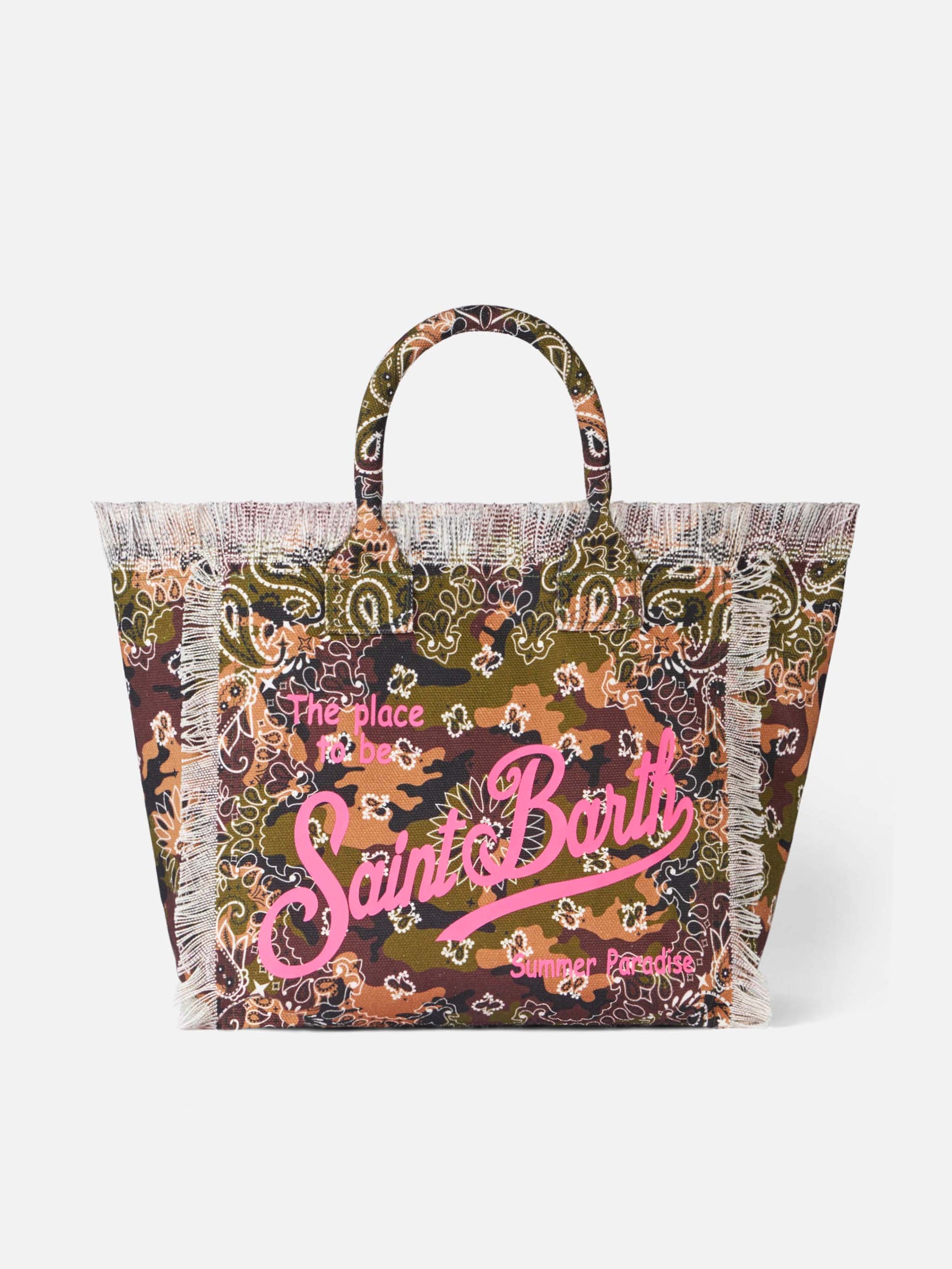Vanity canvas shoulder bag with bandanna camouflage print - MC2 Saint Barth