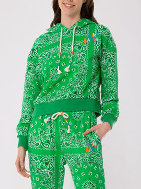 Cotton hoodie with bandanna print - MC2 Saint Barth