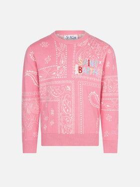 Bandanna print girl sweater with Saint Barth embroidery - MC2 Saint Barth