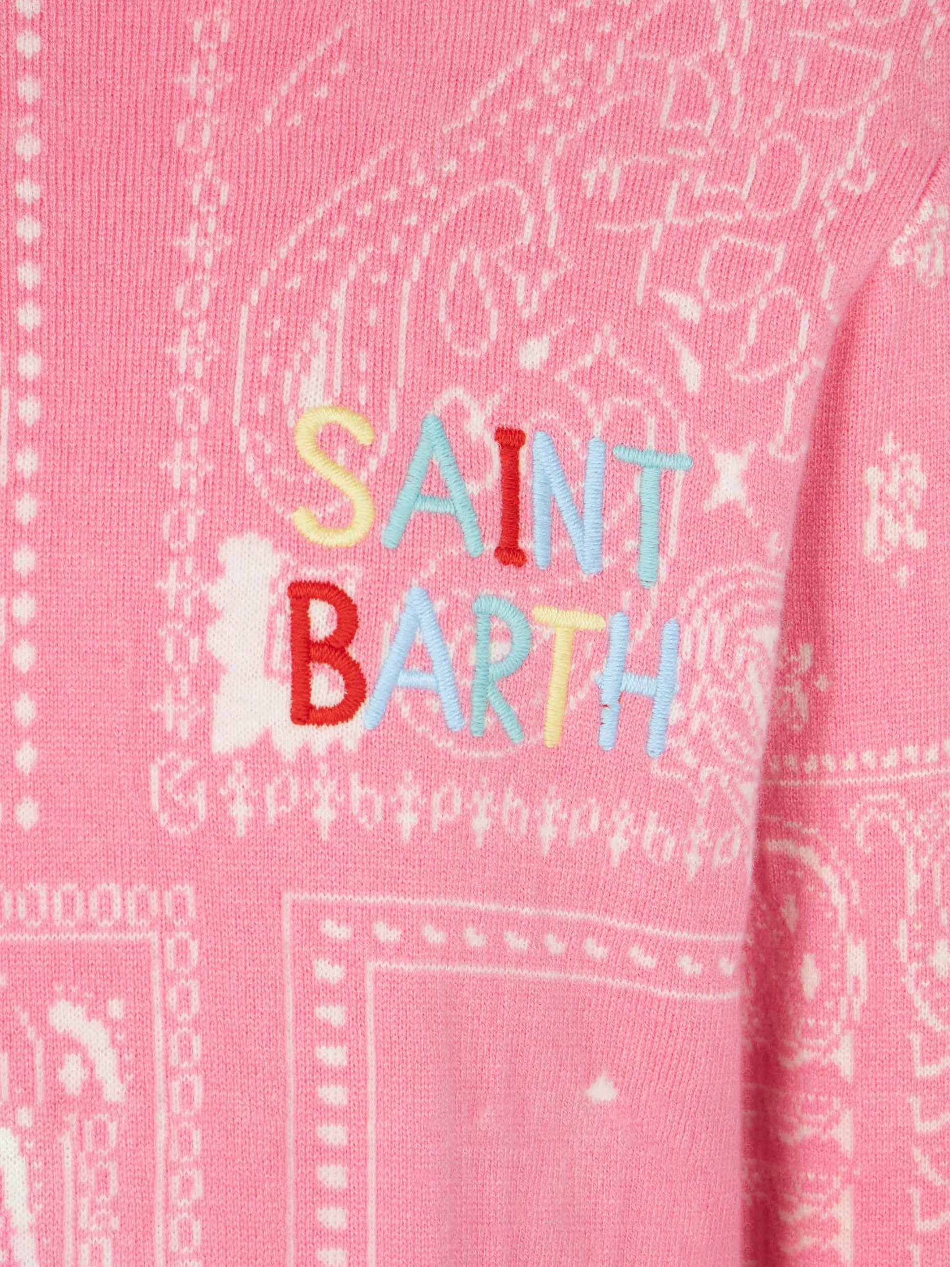 Bandanna print girl sweater with Saint Barth embroidery - MC2 Saint Barth