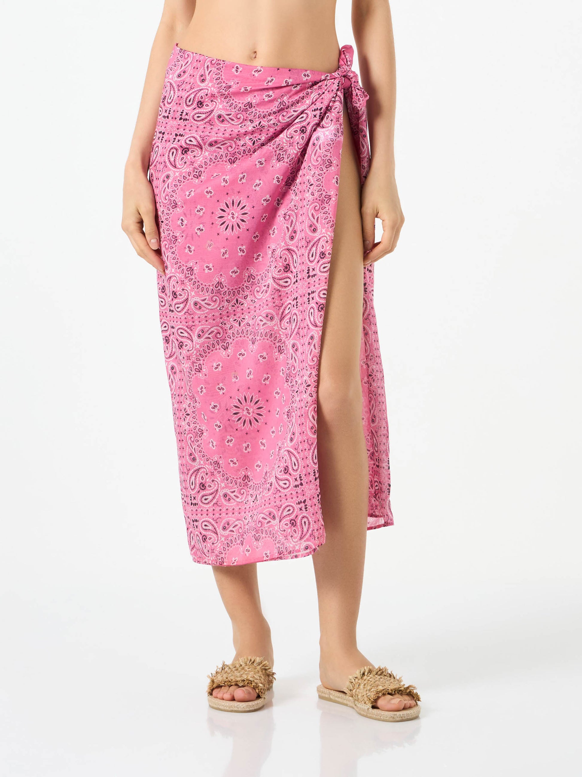 Cotton pareo with bandanna print - MC2 Saint Barth