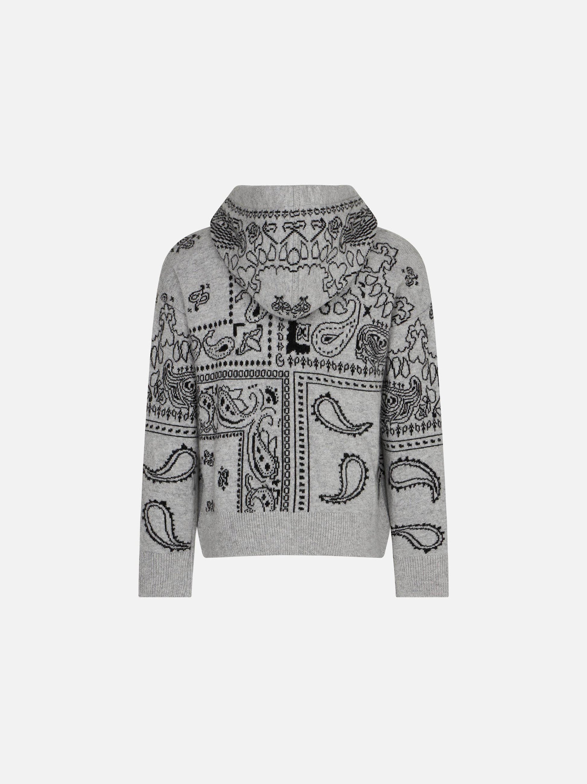 Girl cropped knit hoodie with bandanna print - MC2 Saint Barth