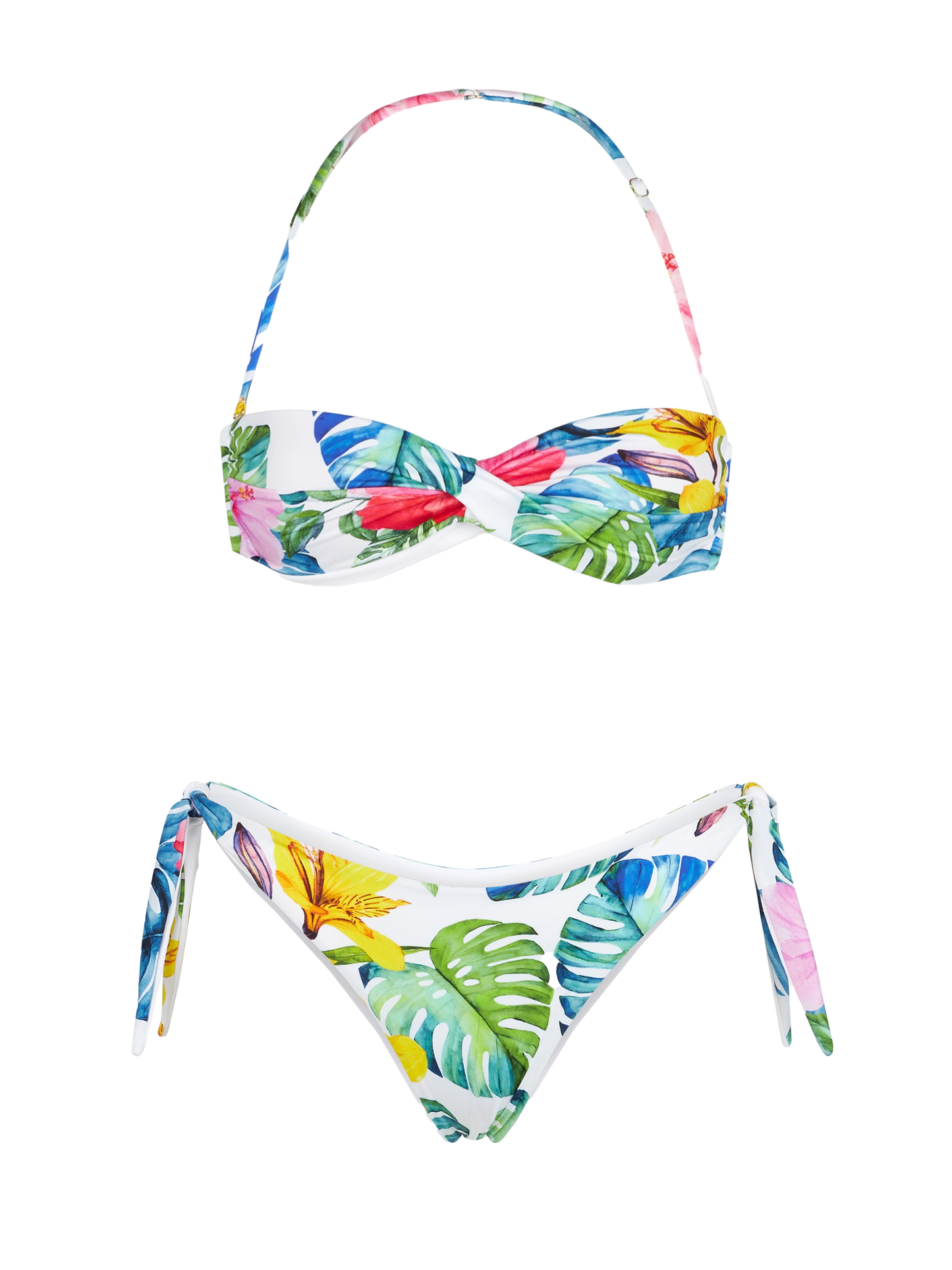 Woman bandeau bikini with tropical print - MC2 Saint Barth