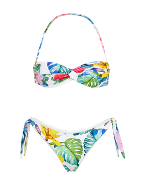 Woman bandeau bikini with tropical print - MC2 Saint Barth