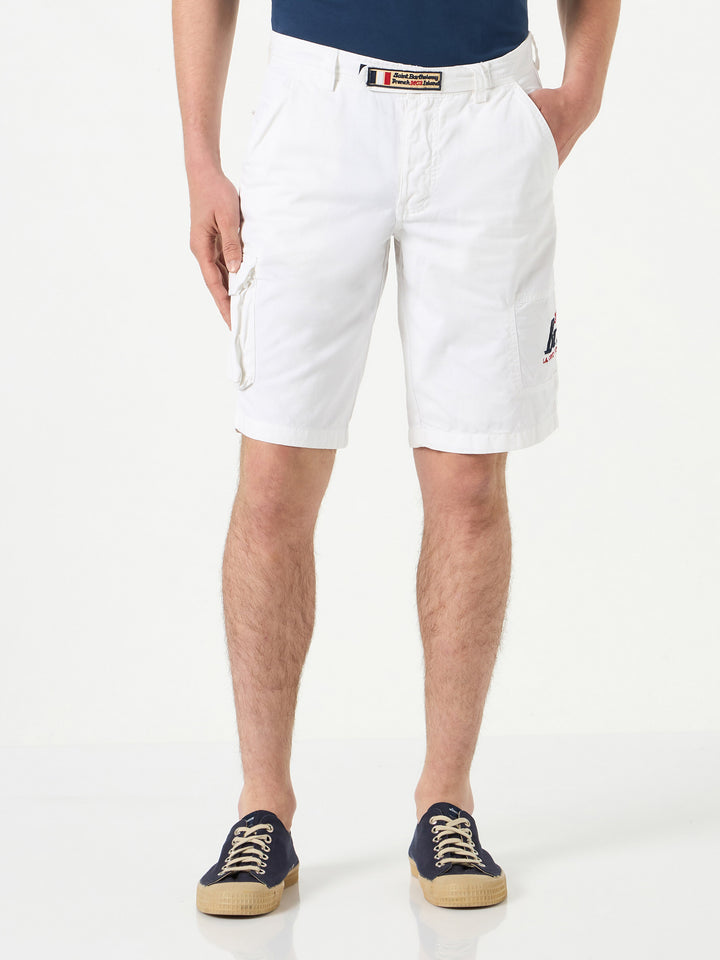 White cargo bermuda with pockets - MC2 Saint Barth