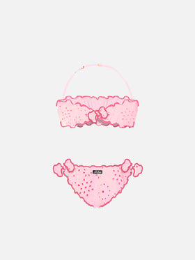 Girl pink sangallo bandeau bikini - MC2 Saint Barth