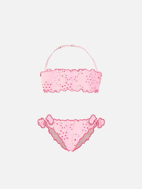 Girl pink sangallo bandeau bikini - MC2 Saint Barth