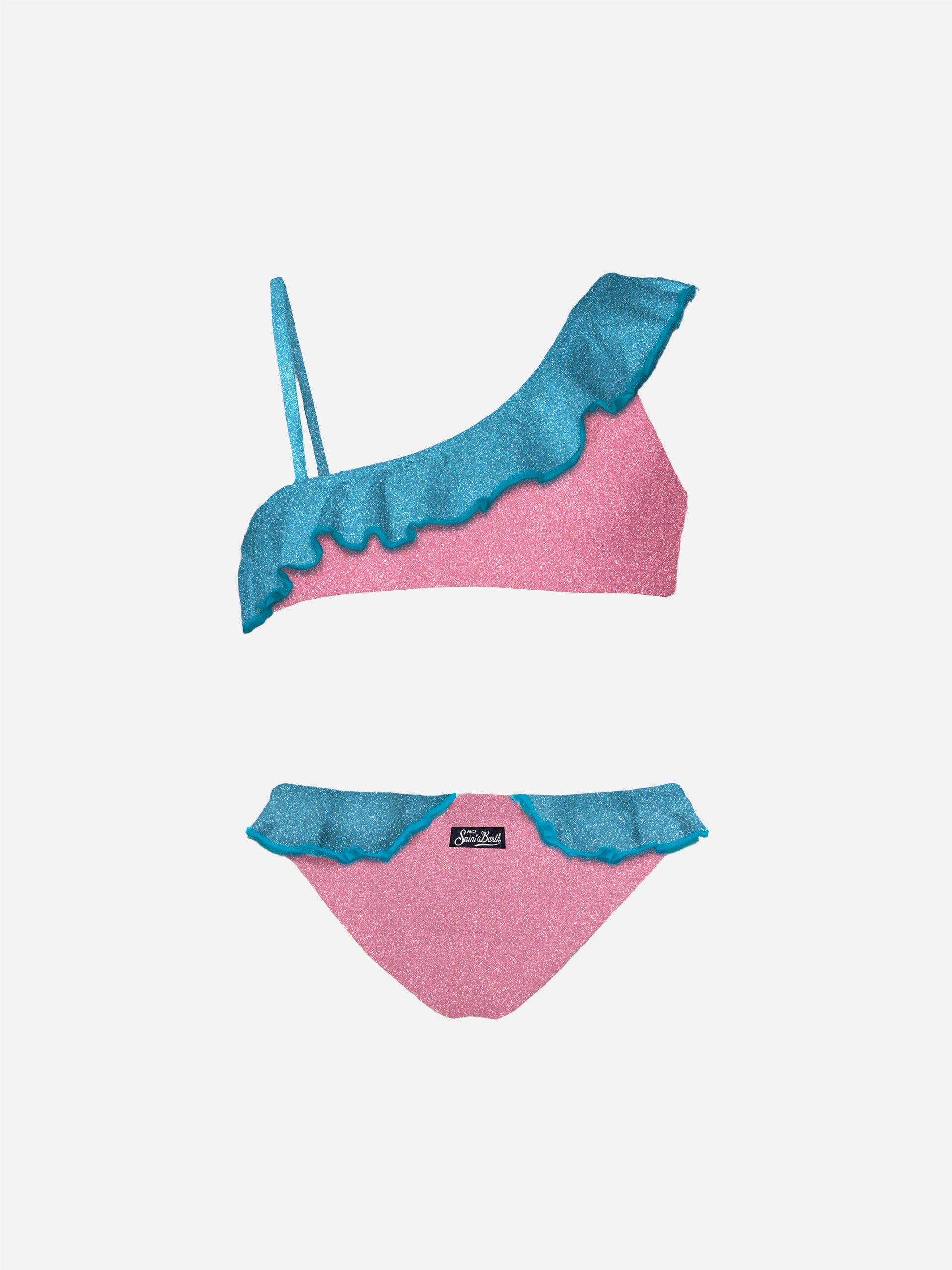 Girl ruffled one shoulder lurex bikini - MC2 Saint Barth
