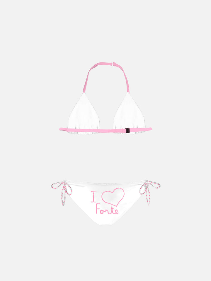 I love Forte embroidered girl's bikini - MC2 Saint Barth
