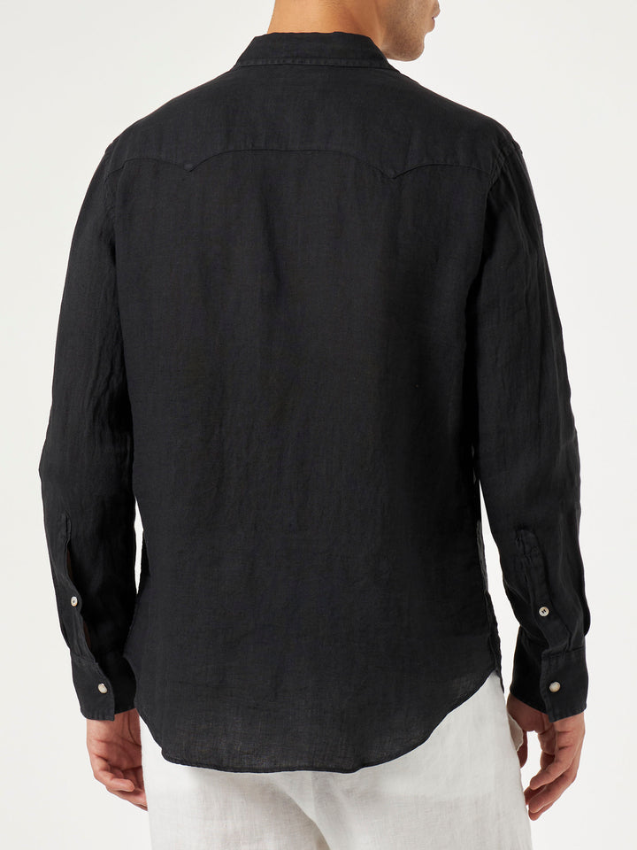Man black linen shirt - MC2 Saint Barth
