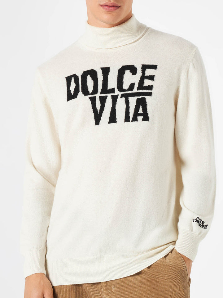 Maglione dolcevita in misto cashmere