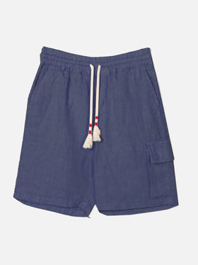 Blue color linen bermuda short - MC2 Saint Barth