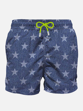 Blue stars mid-length swim shorts - MC2 Saint Barth