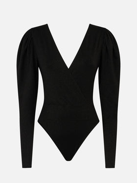 Knitted glitter black one piece swimsuit / bodywear - MC2 Saint Barth