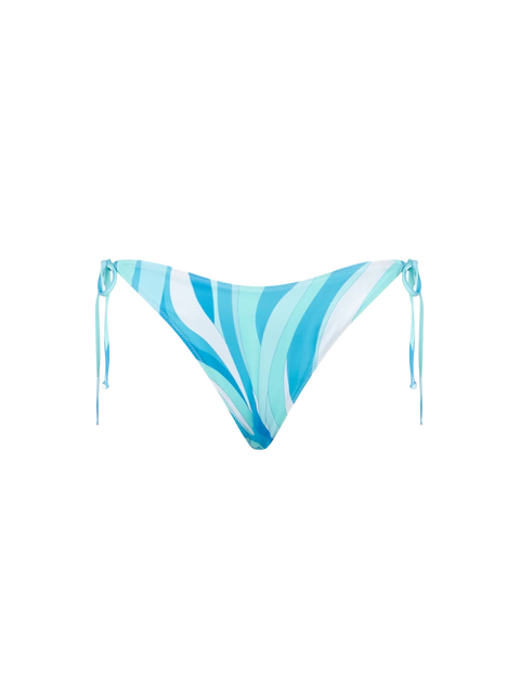 Woman swim briefs with light blue wave pattern - MC2 Saint Barth
