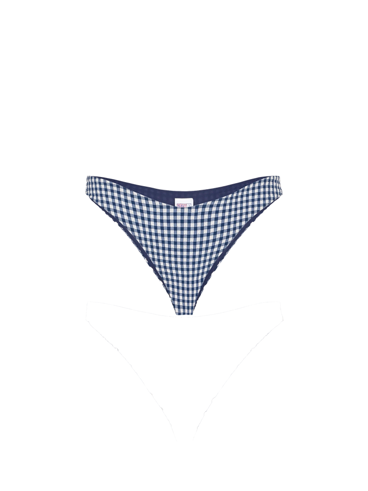 Woman triangle bikini with blue gingham print - MC2 Saint Barth