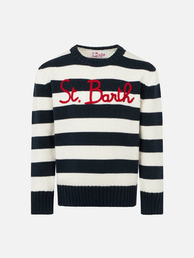 Boy cotton sweater with St. Barth embroidery - MC2 Saint Barth