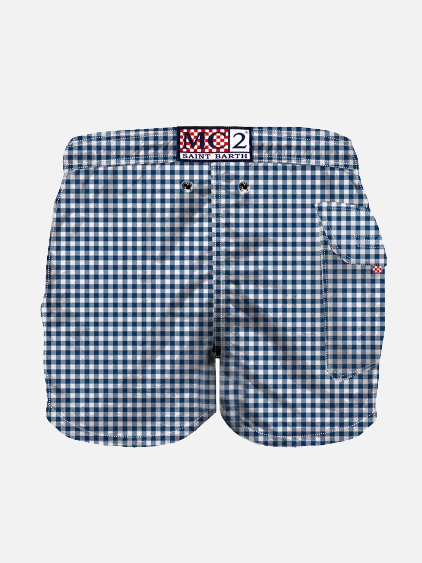 Boy swim shorts with Blue Vichy pattern - MC2 Saint Barth