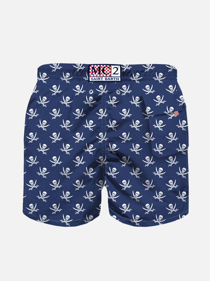 Boy swim shorts with Pirate Skulls print - MC2 Saint Barth